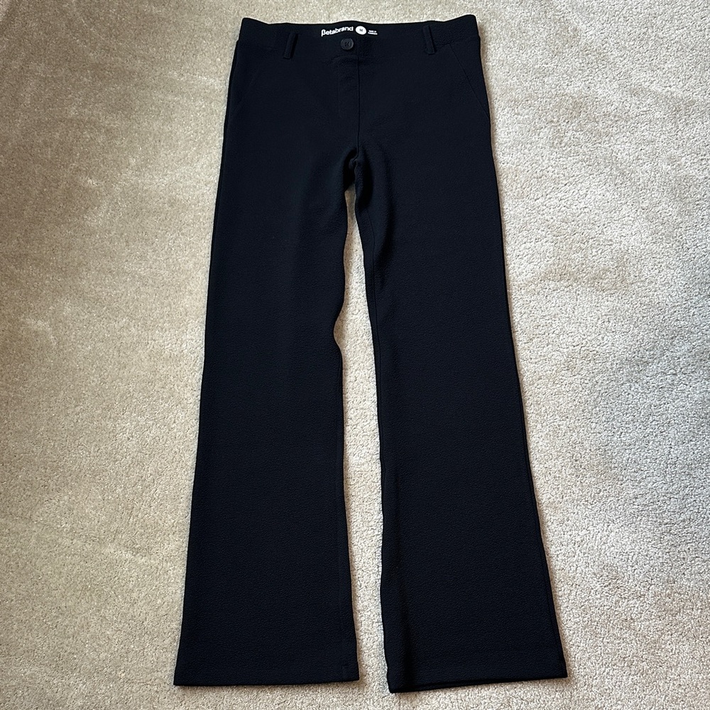 Betabrand Black Textured Bootcut Yoga Dress Pants